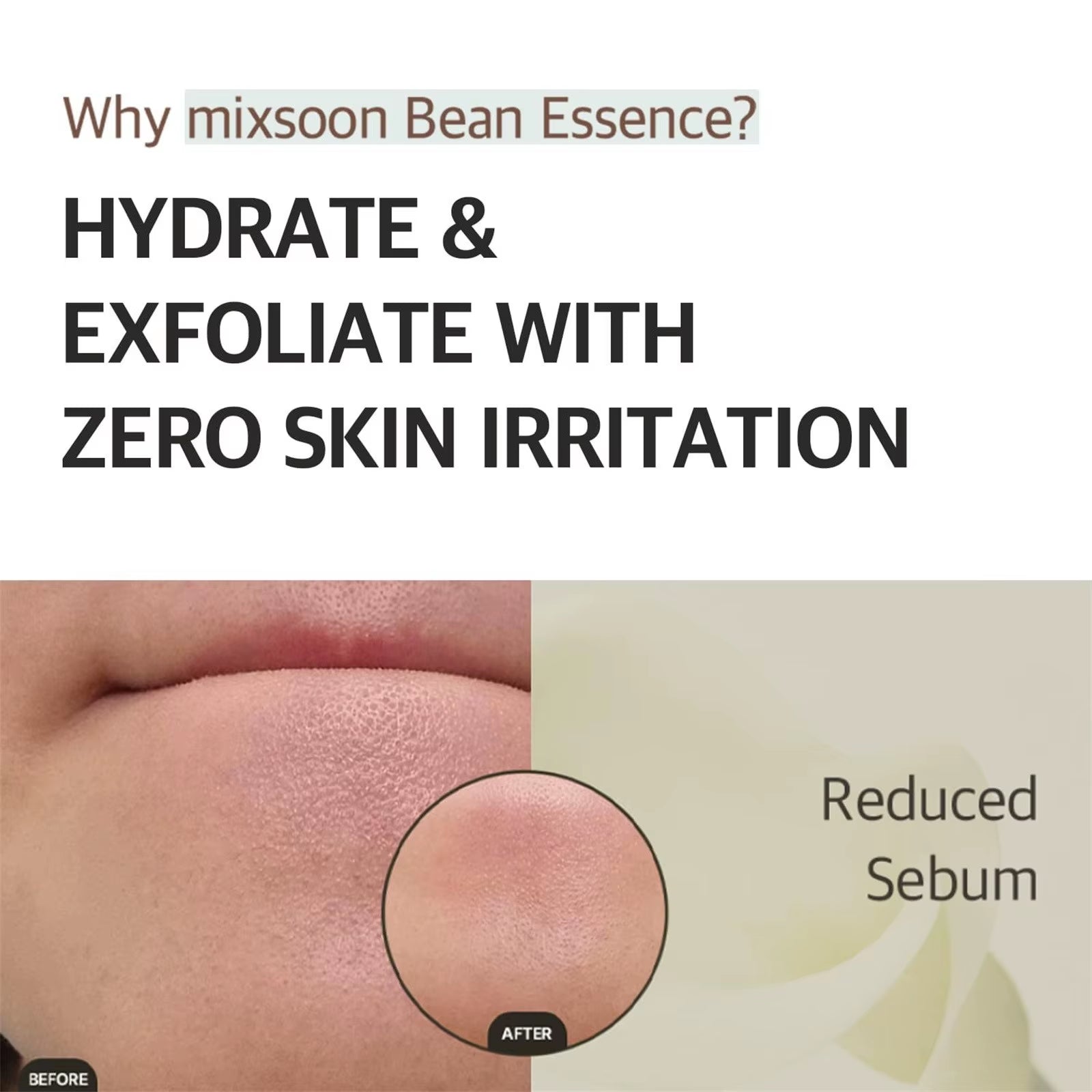 Mixsoon Bean Essence Vegan Snail Facial Exfoliating Essence Facial Moisturizing Korean Skin Care Product Glassskin/50 ML