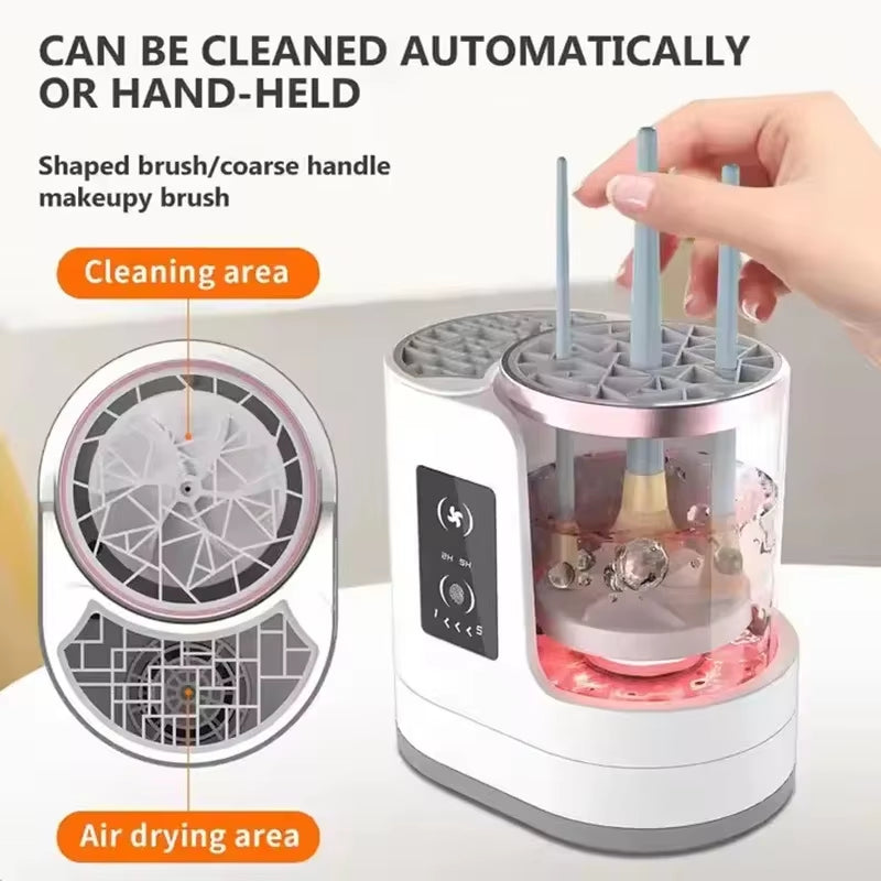 Makeup Brush Cleaner Electric Automatic Makeup Brush Cleanser Portable 3 in 1 Cosmetic Cleaner Electric Automatic Makeup Machine